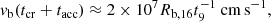 $$ \begin{aligned} v_{\rm b} (t_{\rm cr}+t_{\rm acc})\approx 2\times 10^7 R_{\rm b,16} t_9^{-1}\ \mathrm{cm\,s^{-1}}, \end{aligned} $$