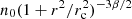 $ n_0(1+r^2/r_{\rm c}^2)^{-3\beta/2} $