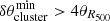 $ \delta\theta^{\mathrm{min}}_{\mathrm{cluster}} > 4 \theta_{R_{500}} $