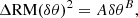 $$ \begin{aligned} \Delta \mathrm{RM}(\delta \theta )^2 = A \delta \theta ^B, \end{aligned} $$