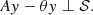 $$ \begin{aligned} Ay - \theta y \perp \mathcal{S} . \end{aligned} $$