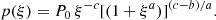 $$ \begin{aligned} p(\xi ) = P_{0}\,\xi ^{-c}[(1+\xi ^a)]^{(c-b)/a}. \end{aligned} $$