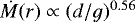 $\dot M(r) \propto (d/g)^{0.56}$