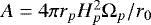 $A=4\pi r_p H_p^2\Omega_p/r_0$