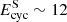 $ E_{\mathrm{cyc}}^{\mathrm{S}}\sim 12 $