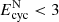 $ E_{\mathrm{cyc}}^{\mathrm{N}} < 3 $