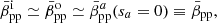 $$ \begin{aligned}&\bar{\beta }^\mathrm{i}_{\rm pp} \simeq \bar{\beta }^\mathrm{o}_{\rm pp} \simeq \bar{\beta }^{a}_{\rm pp}(s_{a}=0) \equiv \bar{\beta }_{\rm pp},\end{aligned} $$