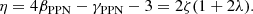 $$ \begin{aligned} \eta = 4\beta _{\rm PPN} - \gamma _{\rm PPN} -3 = 2\zeta (1 + 2\lambda ). \end{aligned} $$