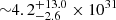 $ {\sim}4.2^{+13.0}_{-2.6}\times10^{31} $