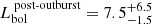 $ L_{\mathrm{bol}}^{\text{ post-outburst}}=7.5^{+6.5}_{-1.5} $