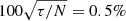 $ 100\sqrt{\tau/N}=0.5\% $