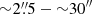 $ {\sim}2{{\overset{\prime\prime}{.}}}5-{\sim}30^{{\prime\prime}} $
