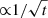 $ {\propto}1/\sqrt{t} $