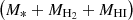 $ \left(M_*+M_{\mathrm{H_2}}+M_{\mathrm{H}\textsc{\rm I}}\right) $
