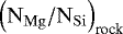 $\left(\mathrm{N}_{\mathrm{Mg}}/\mathrm{N}_{\mathrm{Si}}\right)_{\textrm{rock}}$