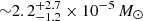 $ {\sim}2.2^{+2.7}_{-1.2}\times10^{-5}\,M_{\odot} $
