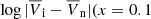 $ \log |\overline{V}_{\mathrm{i}}-\overline{V}_{\mathrm{n}}|(x=0.1 $