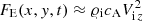$ F_{\rm E} (x, y,t) \approx \varrho_{\rm i}c_{\rm A} V_{{\rm i} \, z}^2 $
