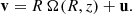 $$ \begin{aligned} \mathbf v = R\,\Omega (R,z)+\mathbf u . \end{aligned} $$