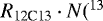 $R_{\textrm{12C13}}\cdot N(^{13}$