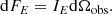 $$ \begin{aligned} \mathrm{d}F_E= I_E \mathrm{d}\Omega _{\rm obs} . \end{aligned} $$