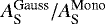 $A_{\textrm{S}}^{\textrm{Gauss}}/A_{\textrm{S}}^{\textrm{Mono}}$