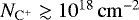 $N_{\mathrm{C}^&#x002B;}\gtrsim 10^{18}\,\mathrm{cm}^{-2}$