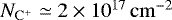 $N_{\mathrm{C}^&#x002B;}\simeq 2\times 10^{17}\,\mathrm{cm}^{-2}$