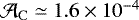 ${\mathcal A}_{\mathrm{C}}\simeq 1.6\times 10^{-4}$