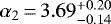 $\alpha_{2}\,{=}\, 3.69^{+0.20}_{-0.14}$