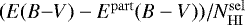 $ (E(B{-}V) - E^{\mathrm{part}}(B-V)) / N^{\mathrm{sel}}_{\mathrm {HI}}$