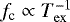 $ f_{\textrm{c}} \propto T^{-1}_{\mathrm{ex}}$
