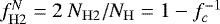 $f^N_{\mathrm {H2}} = 2~N_{\mathrm {H2}} / N_{\mathrm {H}} = 1 - f^{-1}_c $