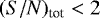 $(S/N)_{\textrm{tot}} < 2$