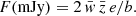 $$ \begin{aligned} F (\mathrm{mJy}) = 2 \, \bar{{ w}} \, \bar{z} \, e/b. \end{aligned} $$