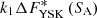 $ k_1\Delta{}{F^{*}_{\rm YSK}\left({S_{\rm A}}\right)} $