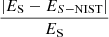 $ \frac{|E_{\mathrm{S}}-E_{S-\mathrm{NIST}}|}{E_{\mathrm{S}}} $