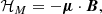 $$ \begin{aligned} \mathcal{H} _{M} = - {\boldsymbol{\mu }} \cdot {\boldsymbol{B}}, \end{aligned} $$