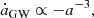 $$ \begin{aligned} \dot{a}_{\mathrm{GW}} \propto - a^{-3}, \end{aligned} $$