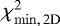 $\chi^{2}_{\mathrm{min,\,2D}}$
