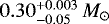 $0.30 ^{&#x002B;0.003}_{-0.05} \,{M_{\odot}}$