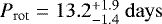 $P_{\mathrm{rot}} = 13.2 ^{&#x002B;1.9} _{-1.4}~\mathrm{days}$