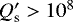 $Q^{\prime}_{\textrm{s}} > 10^8$