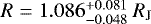 $R=1.086 ^{&#x002B;0.081}_{-0.048}\ {R_{\textrm{J}}}$