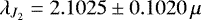 $\lambda_{J_2} =2.1025 \pm 0.1020\,\mu$