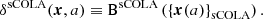 $$ \begin{aligned} \delta ^\mathrm{sCOLA} (\boldsymbol{x},a) \equiv \mathrm{B} ^\mathrm{sCOLA} \left(\left\{ \boldsymbol{x}(a) \right\} _\mathrm{sCOLA} \right). \end{aligned} $$