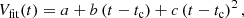 $$ \begin{aligned} V_{\rm fit}(t) = a + b\, (t-t_{\rm c}) + c\, (t-t_{\rm c})^2 \,, \end{aligned} $$