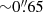 $ {\sim}0{{\overset{\prime\prime}{.}}}65 $