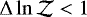 $\Delta \ln{\mathcal{Z}} < 1$