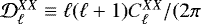 ${\cal D}^{XX}_{\ell} \equiv \ell (\ell+1) C^{XX}_{\ell}/(2\pi$